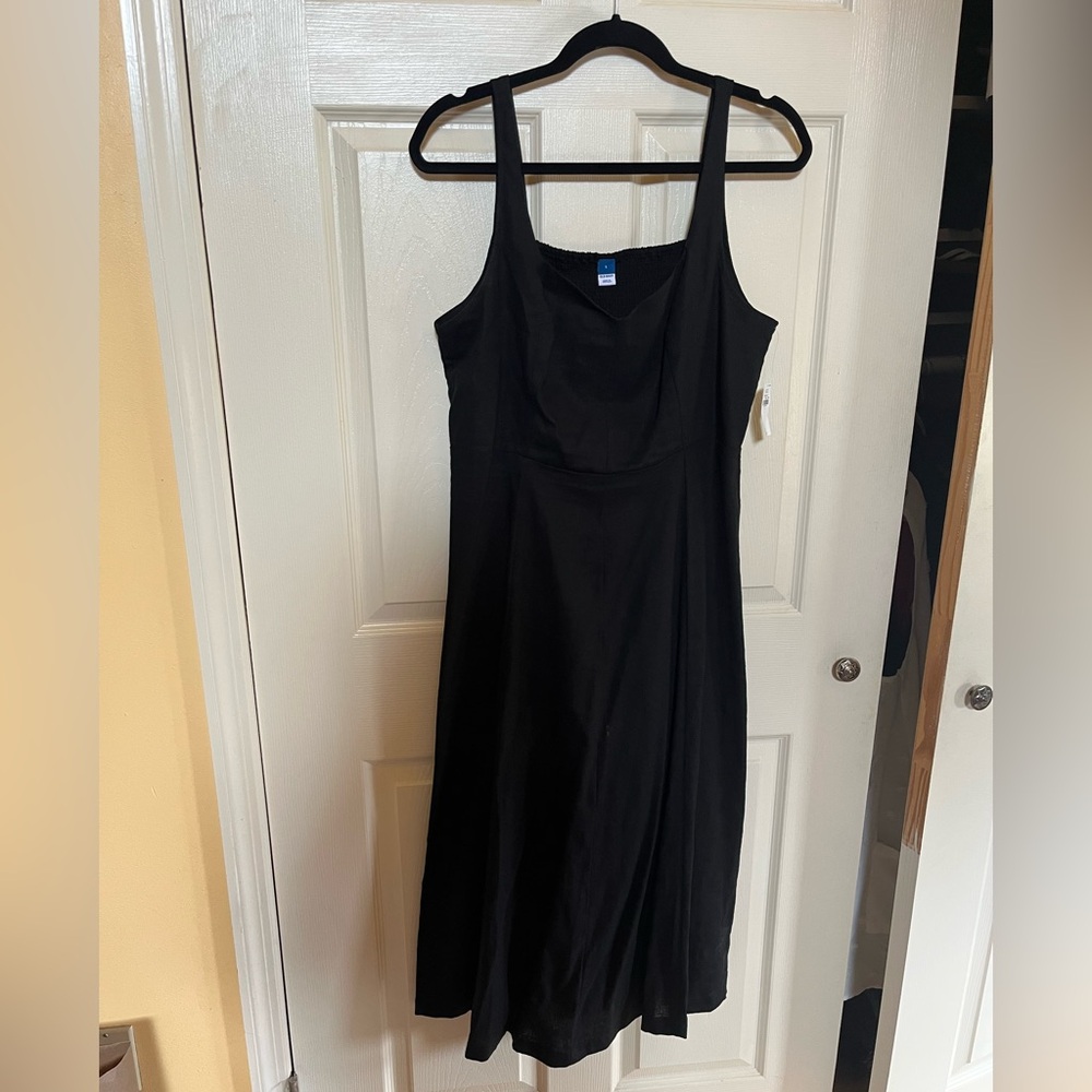 Old Navy Black Cowl Neck Sleeveless Midi Dress